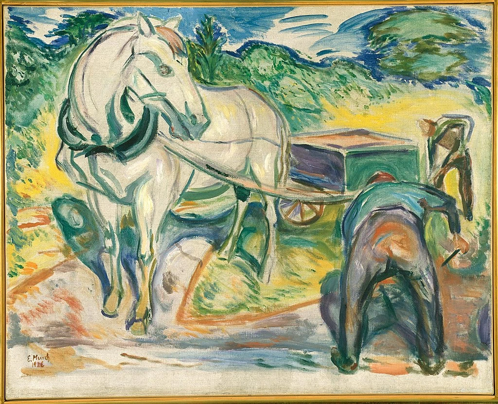 Uomini che scavano e un cavallo - Munch Museum, 1925
